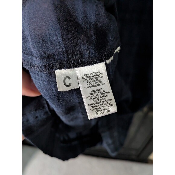 Loft Women's Petite S Long Sleeve Blouse Blue - Picture 5 of 5